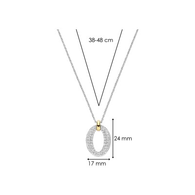 Collier Ti Sento en argent doré et oxyde de zirconium