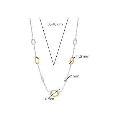 Collier Ti Sento en argent doré et oxyde de zirconium