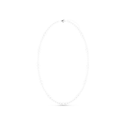 Collier Ti Sento en argent plaqué platine et perles