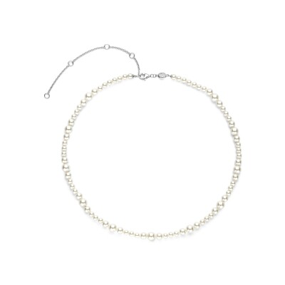 Collier Ti Sento en argent plaqué platine et perles