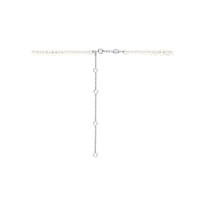 Collier Ti Sento en argent plaqué platine et perles