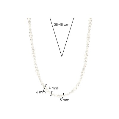 Collier Ti Sento en argent plaqué platine et perles
