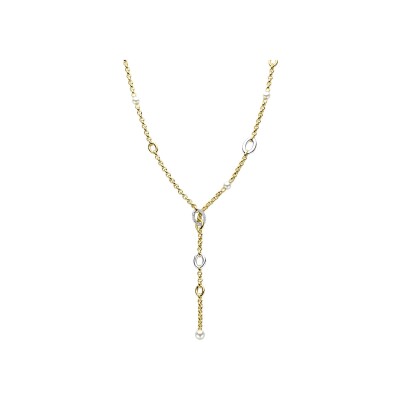 Collier Ti Sento en argent doré et oxyde de zirconium