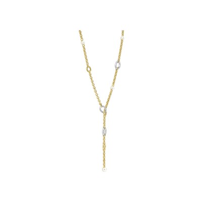 Collier Ti Sento en argent doré et oxyde de zirconium