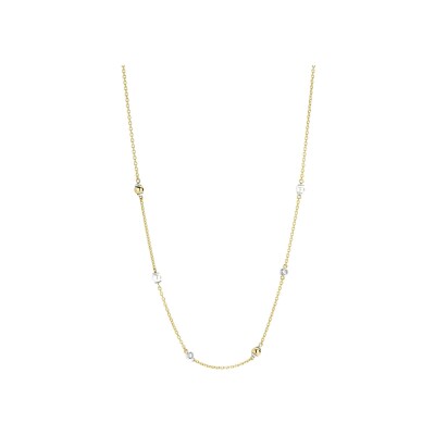 Collier Ti Sento en argent doré et oxyde de zirconium