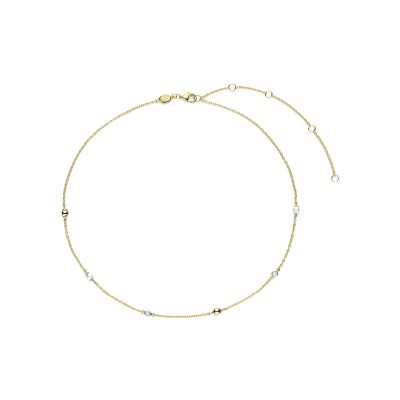 Collier Ti Sento en argent doré et oxyde de zirconium