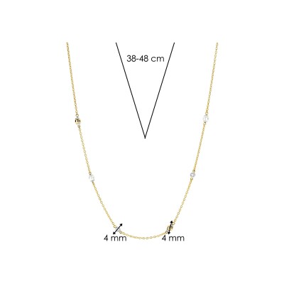 Collier Ti Sento en argent doré et oxyde de zirconium