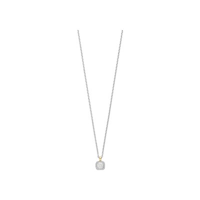 Collier Ti Sento en argent doré et oxyde de zirconium, taille 42cm
