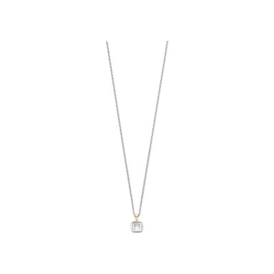 Collier Ti Sento en argent doré et oxyde de zirconium, taille 42cm