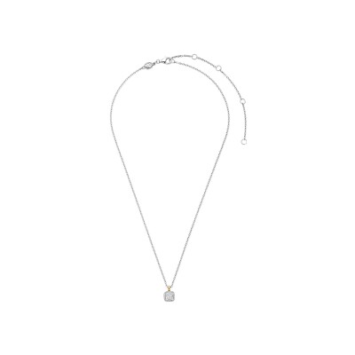 Collier Ti Sento en argent doré et oxyde de zirconium, taille 42cm