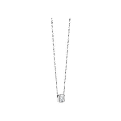 Collier Ti Sento en argent plaqué platine et oxyde de zirconium, taille 42cm