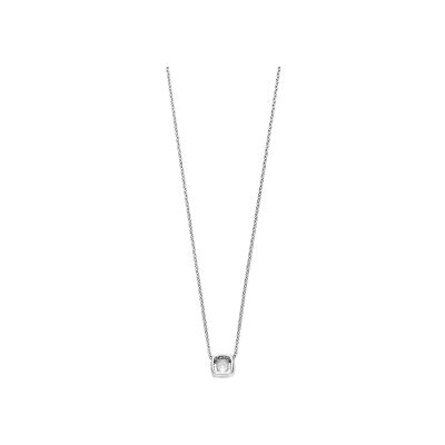 Collier Ti Sento en argent plaqué platine et oxyde de zirconium, taille 42cm