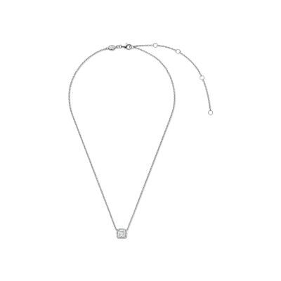 Collier Ti Sento en argent plaqué platine et oxyde de zirconium, taille 42cm
