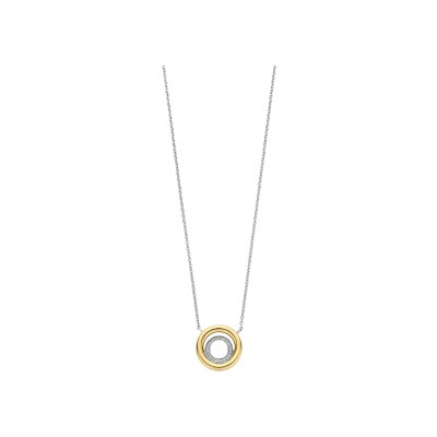 Collier Ti Sento en argent doré et oxyde de zirconium, taille 42cm