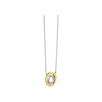Collier Ti Sento en argent doré et oxyde de zirconium, taille 42cm