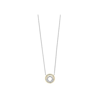 Collier Ti Sento en argent doré et oxyde de zirconium, taille 42cm