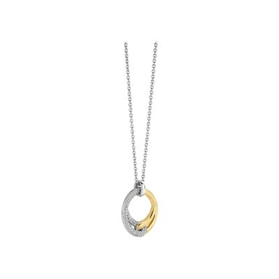 Collier Ti Sento en argent doré et oxyde de zirconium, taille 42cm