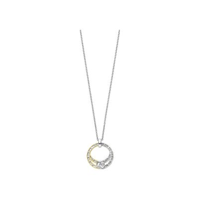 Collier Ti Sento en argent doré et oxyde de zirconium, taille 42cm