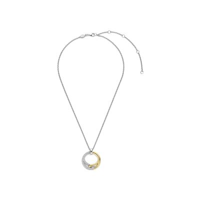 Collier Ti Sento en argent doré et oxyde de zirconium, taille 42cm