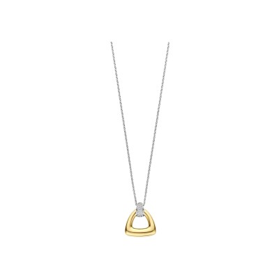 Collier Ti Sento en argent doré et oxyde de zirconium, taille 42cm
