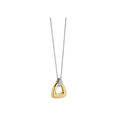 Collier Ti Sento en argent doré et oxyde de zirconium, taille 42cm