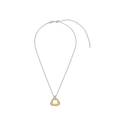 Collier Ti Sento en argent doré et oxyde de zirconium, taille 42cm