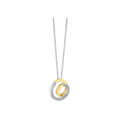 Collier Ti Sento en argent doré et oxyde de zirconium, taille 42cm