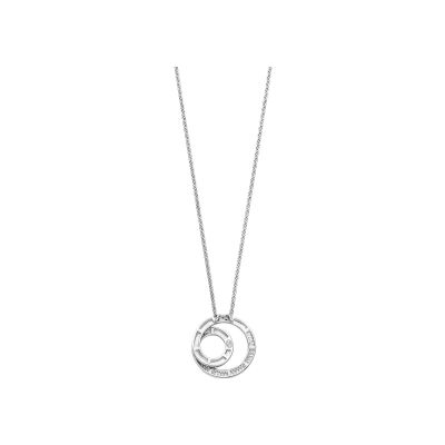 Collier Ti Sento en argent doré et oxyde de zirconium, taille 42cm