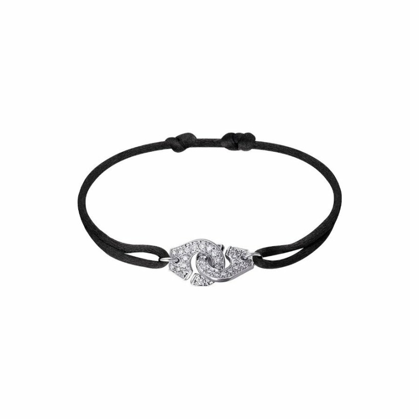 Menottes dinh van R12 cord bracelet, white gold, diamond