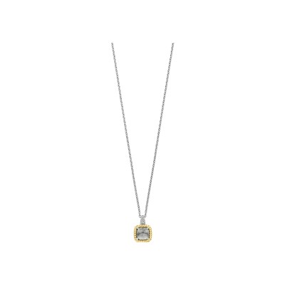 Collier Ti Sento en argent doré et cristal synthétique, taille 42cm