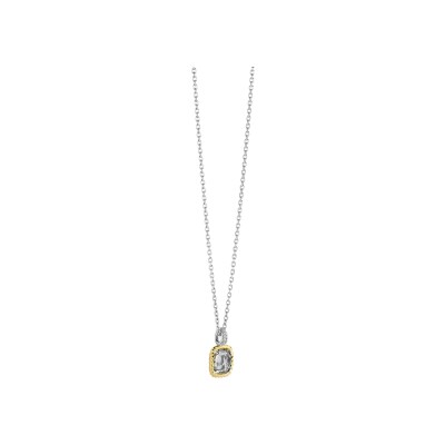 Collier Ti Sento en argent doré et cristal synthétique, taille 42cm