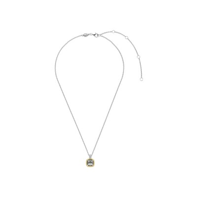 Collier Ti Sento en argent doré et cristal synthétique, taille 42cm