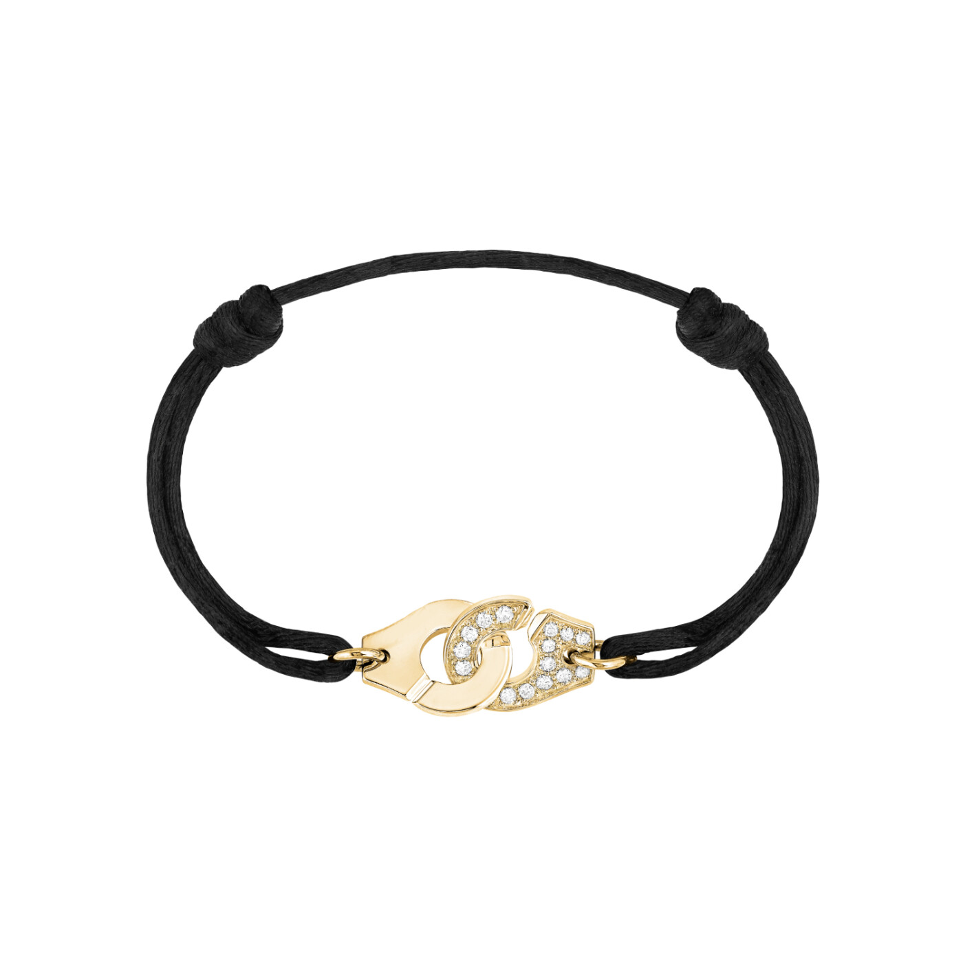 Bracelet sur cordon Menottes dinh van R12 en or jaune et diamants