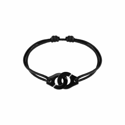 Bracelet sur cordon Menottes dinh van R15 en titane noir