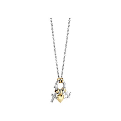 Collier Ti Sento en argent doré et oxyde de zirconium, taille 42cm