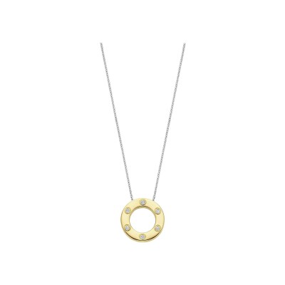 Collier Ti Sento en argent doré et oxyde de zirconium, taille 42cm