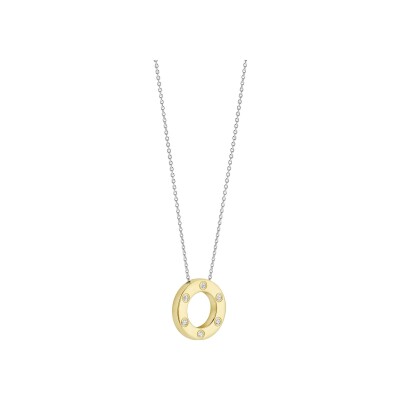 Collier Ti Sento en argent doré et oxyde de zirconium, taille 42cm