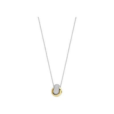 Collier Ti Sento en argent doré et oxyde de zirconium, taille 42cm