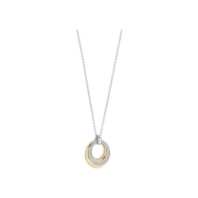 Collier Ti Sento en argent doré et oxyde de zirconium, taille 42cm