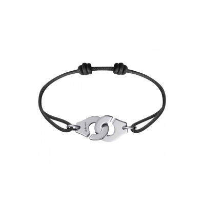 Bracelet sur cordon Menottes dinh van R15 en platine et cordon