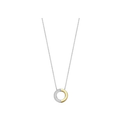 Collier Ti Sento en argent doré et oxyde de zirconium, taille 42cm