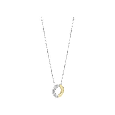 Collier Ti Sento en argent doré et oxyde de zirconium, taille 42cm