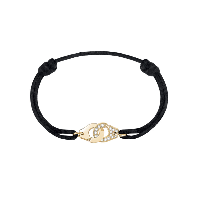 Menottes dinh van R10 Bracelet on cord in yellow gold, diamonds 