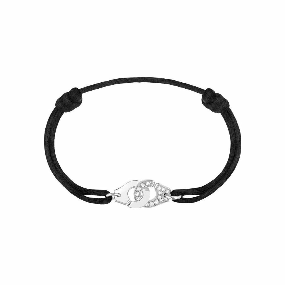 Bracelet sur cordon dinh van Menottes R10 en Or blanc et Diamant