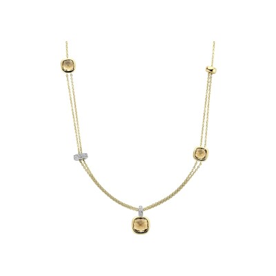 Collier Ti Sento en argent doré et oxydes de zirconium