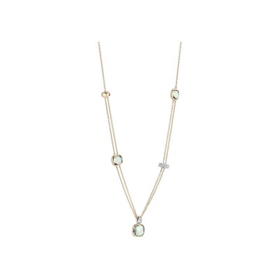 Collier Ti Sento en argent plaqué or rose et oxyde de zirconium, taille 50cm