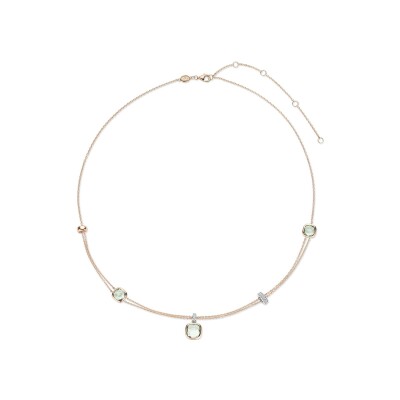Collier Ti Sento en argent plaqué or rose et oxyde de zirconium, taille 50cm