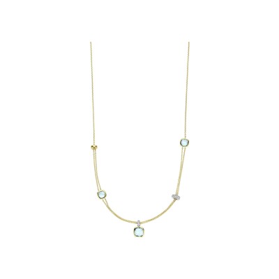 Collier Ti Sento en argent doré et oxyde de zirconium, taille 50cm