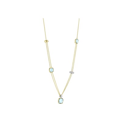 Collier Ti Sento en argent doré et oxyde de zirconium, taille 50cm