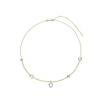 Collier Ti Sento en argent doré et oxyde de zirconium, taille 50cm